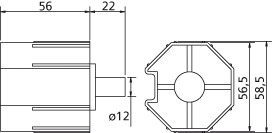 CALOTTE POUR TUBE OCTOGONAL DE 60 mm